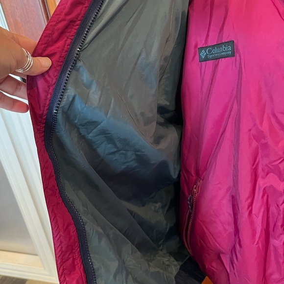 Columbia Mens L Powder Keg 3 in 1 Navy Blue Green Purple Lined Jacket Coat - Picture 8 of 16